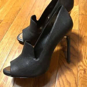 BCBG black glazed goat shoes